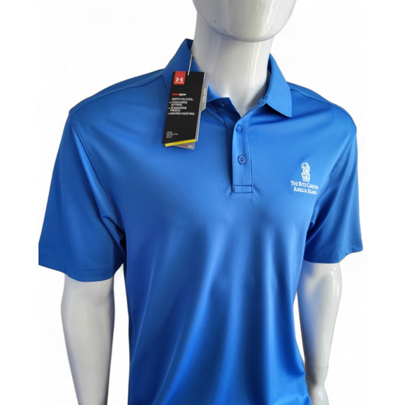 NWT UNDER ARMOUR The Ritz-Carlton Amelia Island Golf Polo UPF50 Blue SIze M - Picture 3 of 9